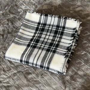 Scarf, blanket scarf by ModCloth. Black and white Blanket Plaid Scarf.